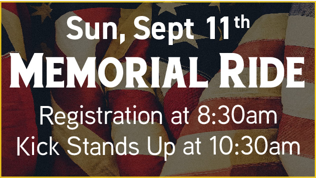 Sunday; September 11 Memorial Ride